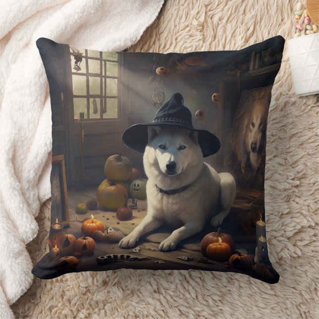 Akita Pumpkins Halloween Beängstigend Kissen (Decke)
