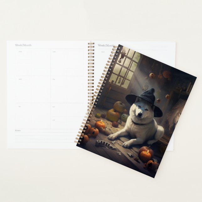 Akita Pumpkins Halloween Beängstigend Planer (Anzeige)