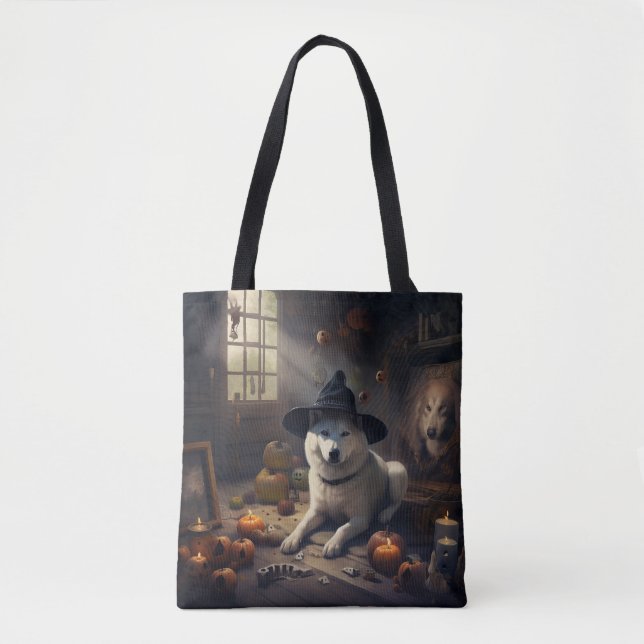 Akita Pumpkins Halloween Beängstigend Tasche (Vorderseite)