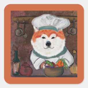 Akita     quadratischer aufkleber