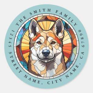 Akita Round Stickers
