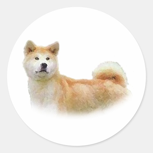 Akita Runder Aufkleber (Vorderseite)