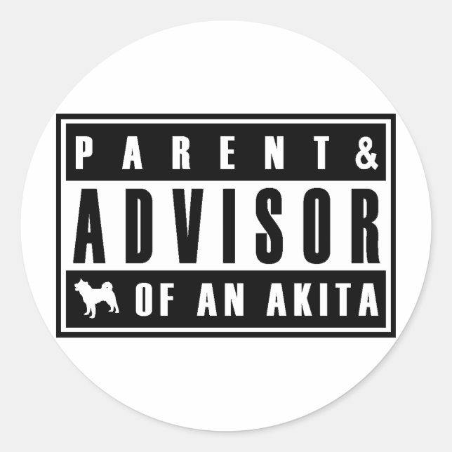 Akita Runder Aufkleber (Vorderseite)