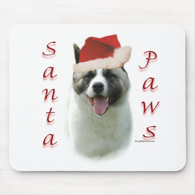 Akita Santa Paws Mousepad (Vorne)