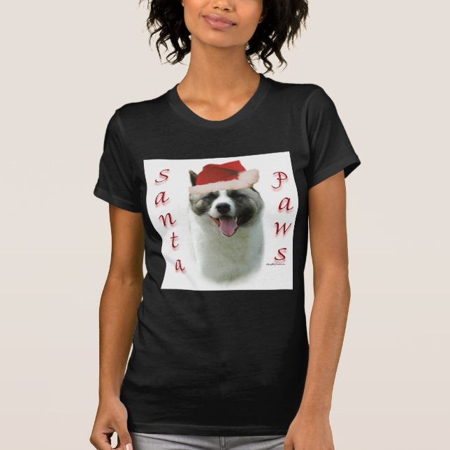 Akita Santa Paws T-Shirt (Vorderseite)