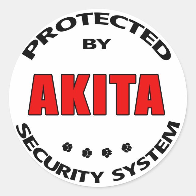 Akita-Sicherheitssystem Runder Aufkleber (Vorderseite)