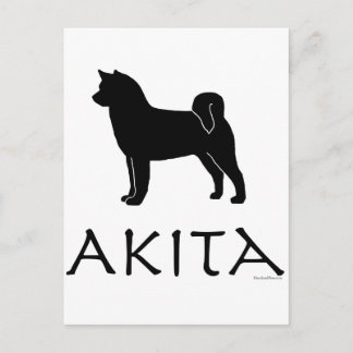 Akita Silhouette Postkarte
