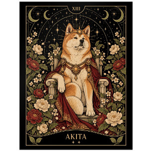 Akita, Sternenlicht-Tarot-Kunst Postkarte