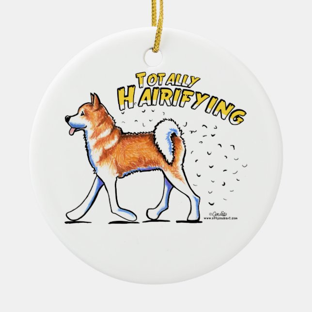 Akita Totally Hairifying Keramikornament (Vorne)