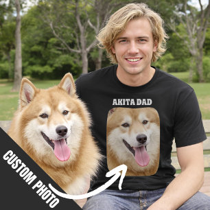 Akita Vater Custom Dog Foto Geschenk für Hunde Vat T-Shirt