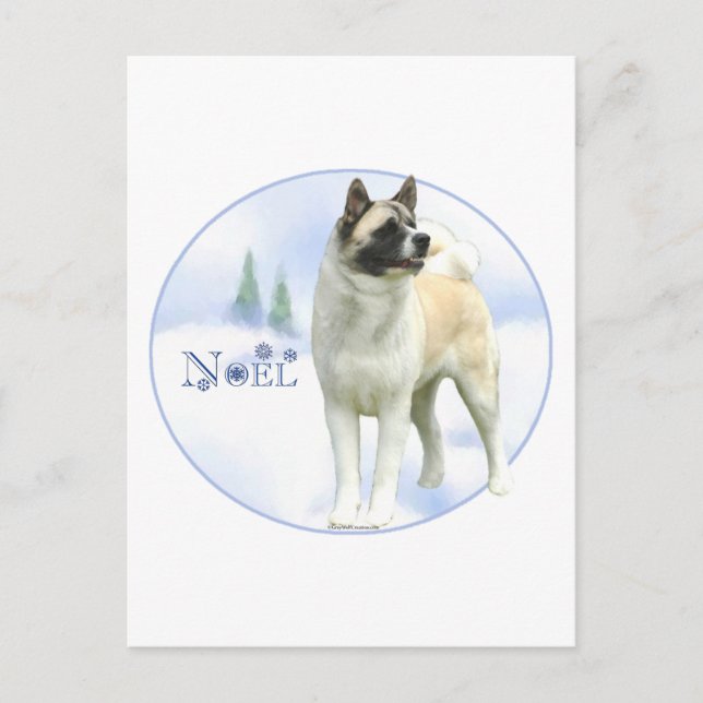 Akita-Weihnachten-Postkarten Feiertagspostkarte (Vorderseite)