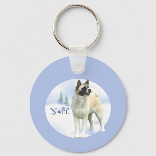 Akita Weihnachten Schlüsselanhänger (Vorderseite)