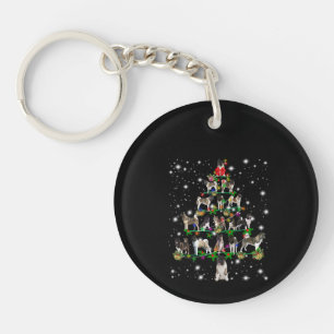 Akita Weihnachtsbaum bedeckt von Flashli Schlüsselanhänger