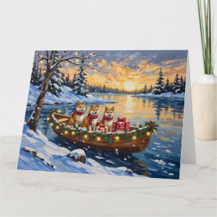 Akita Weihnachtsboot-Feiertag Karte