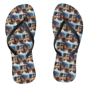 Akita Weihnachtsfeiertage Flip Flops