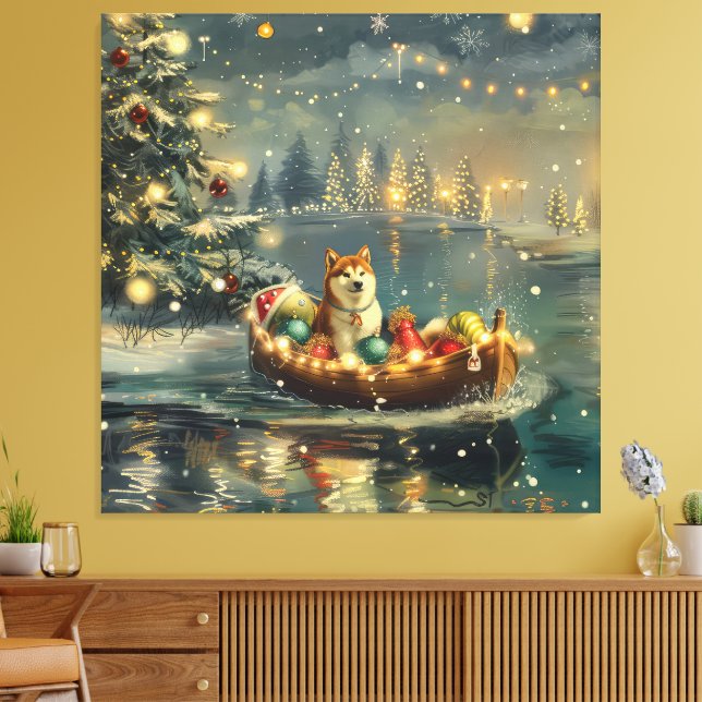 Akita Weihnachtsfest Reise Leinwanddruck (Insitu (Wohnzimmer))