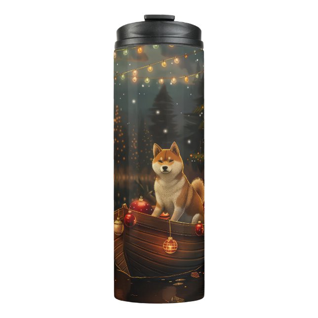 Akita Weihnachtsfest Reise Thermosbecher (Vorderseite)