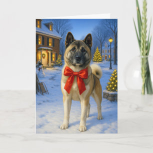 Akita-Weihnachtskarte Feiertagskarte
