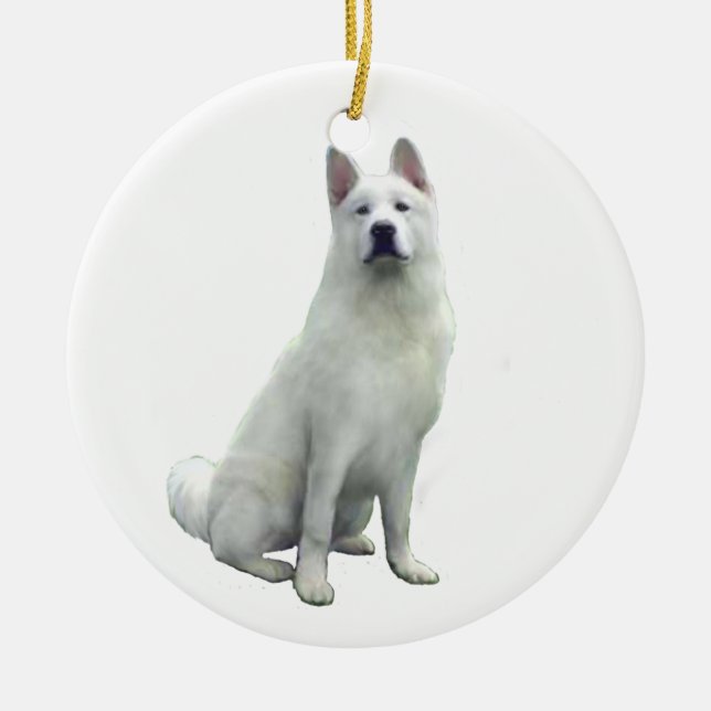 Akita - weiß keramikornament (Vorne)