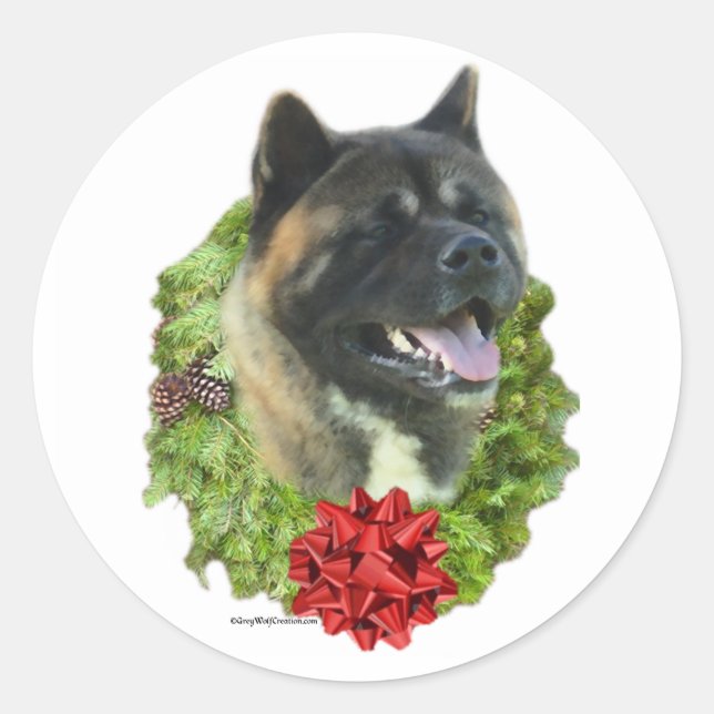 Akita Wreath - Aufkleber (Vorderseite)
