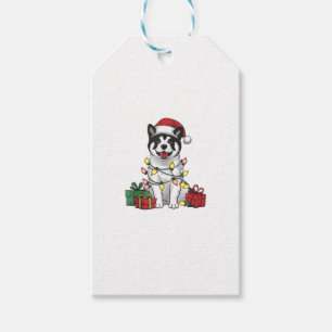 Akita Xmas Lighting Weihnachtsmannmütze Akita Dog Geschenkanhänger