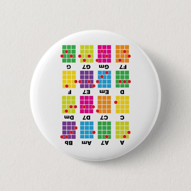 Akkord-Betrüger-T-Shirt-Weiß Button (Vorderseite)