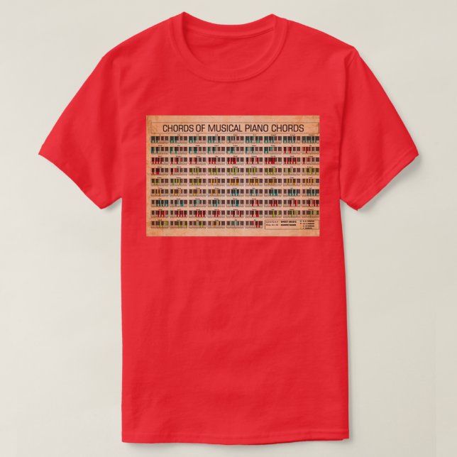 Akkorde aus musikalischen Klavierakkorden T-Shirt (Design vorne)