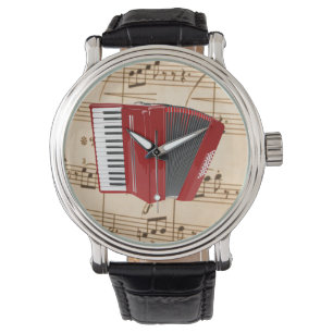 Akkordeon: Red Accordion Armbanduhr