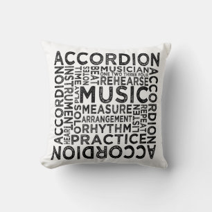 Akkordeon-Typografie Kissen