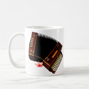 Akkordeon und Plumeria - Musikinstrument Kaffeetasse
