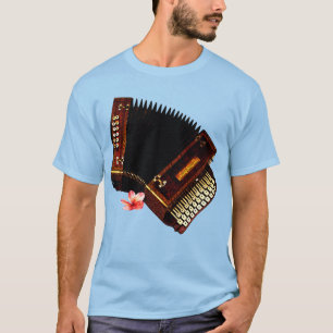 Akkordeon und Plumeria - Musikinstrument T-Shirt