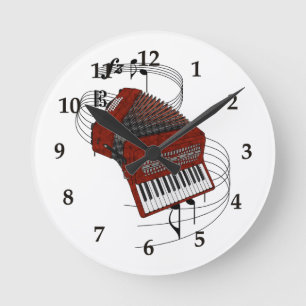 Akkordeon-Wanduhr Runde Wanduhr