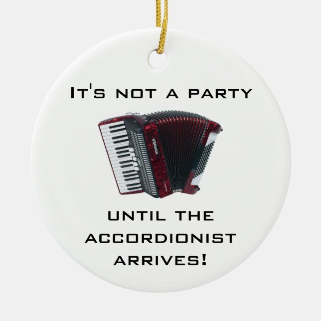 AKKORDEON Weihnachtsverzierung Keramikornament (Vorne)