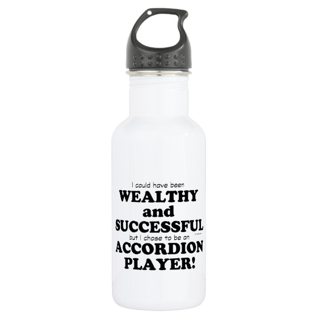 Akkordeon Wohlhabend und erfolgreich Trinkflasche (Vorderseite)
