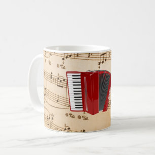 Akkordeonmusik, beliebt gestaltet, kaffeetasse