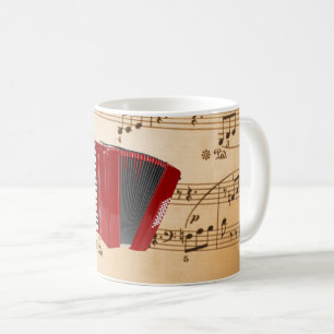 Akkordeonmusik, beliebt gestaltet, kaffeetasse