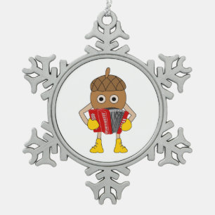 Akkordeonmutter Schneeflocken Zinn-Ornament