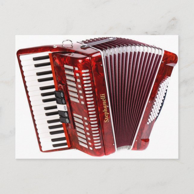 AKKORDIANISCHES MUSIKINSTRUMENT POSTKARTE (Vorderseite)