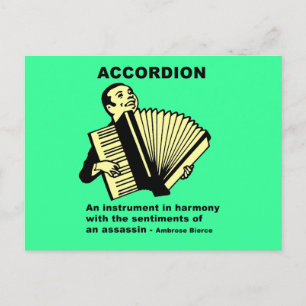 Akkordion (humorvoll definiert) postkarte