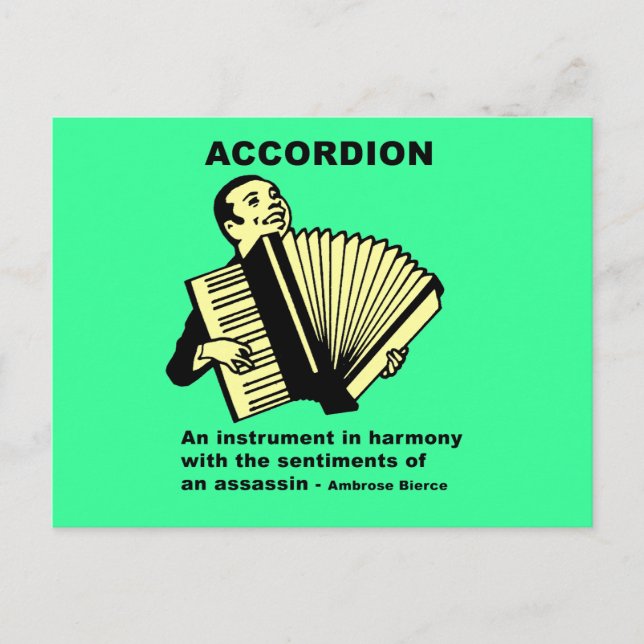 Akkordion (humorvoll definiert) postkarte (Vorderseite)