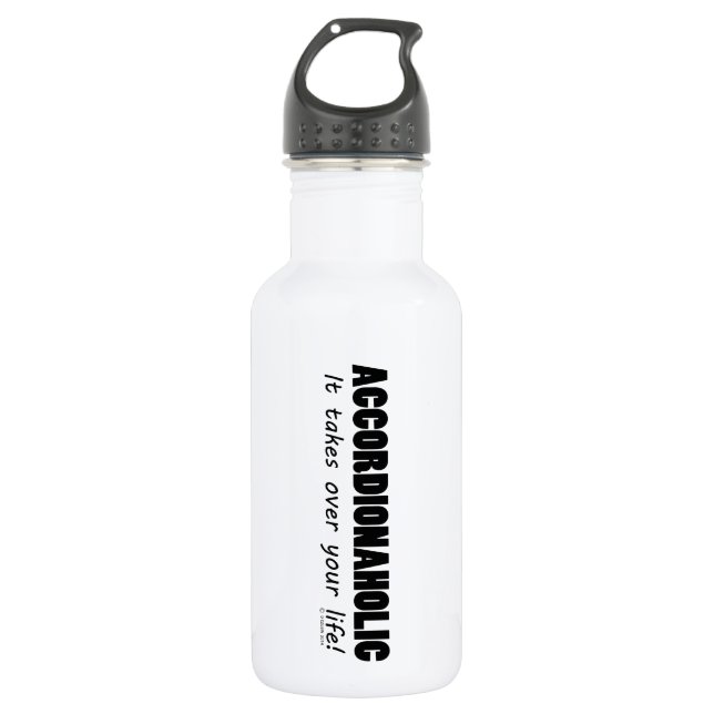 Akkordionaholisches Leben Edelstahlflasche (Vorderseite)