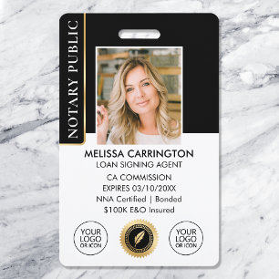 Akkreditierung Notar Public Foto QR Black Gold Ausweis