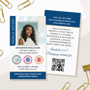 Akkreditierung Notar Public Foto QR Code Blue Visitenkarte
