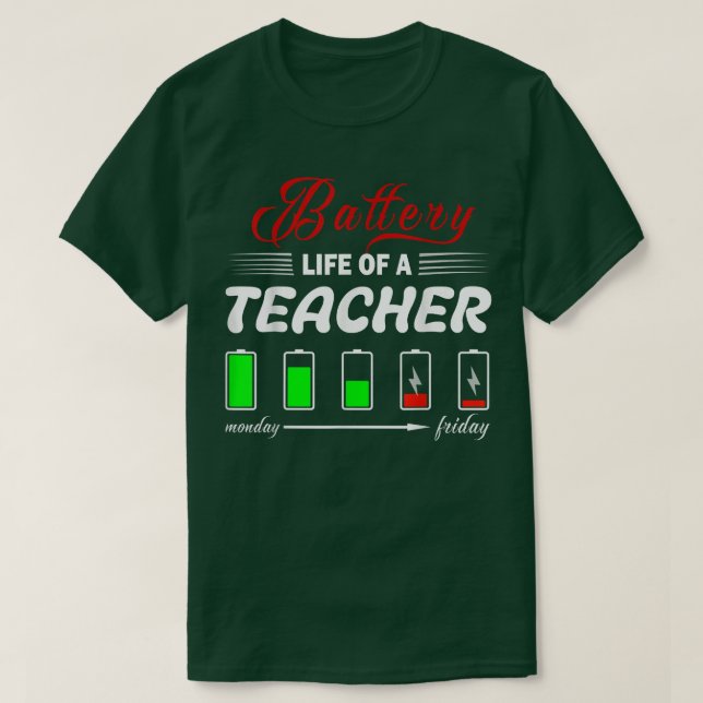 Akku des Lebens Lehrer Erntedank Weihnachten T-Shirt (Design vorne)