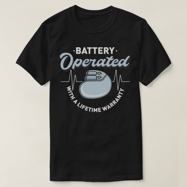 Akkubetriebener Herzschrittmacher - Herzinfarkt  T-Shirt (Design vorne)