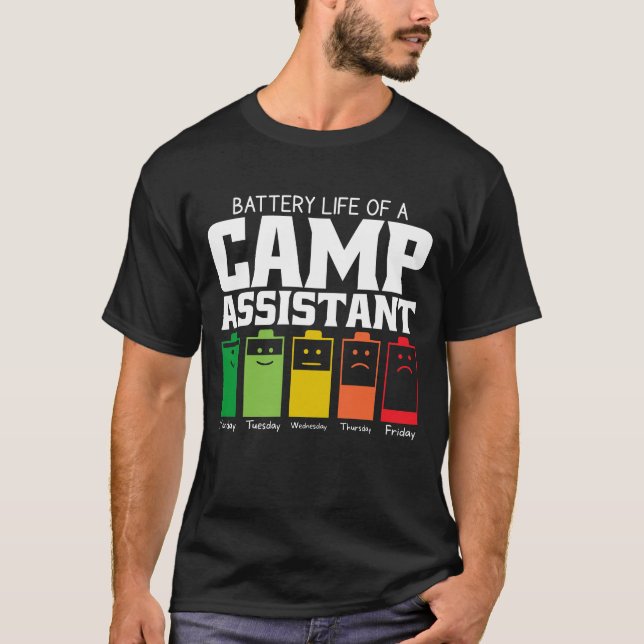 Akkubetriebsdauer eines Campingassistenten T-Shirt (Vorderseite)