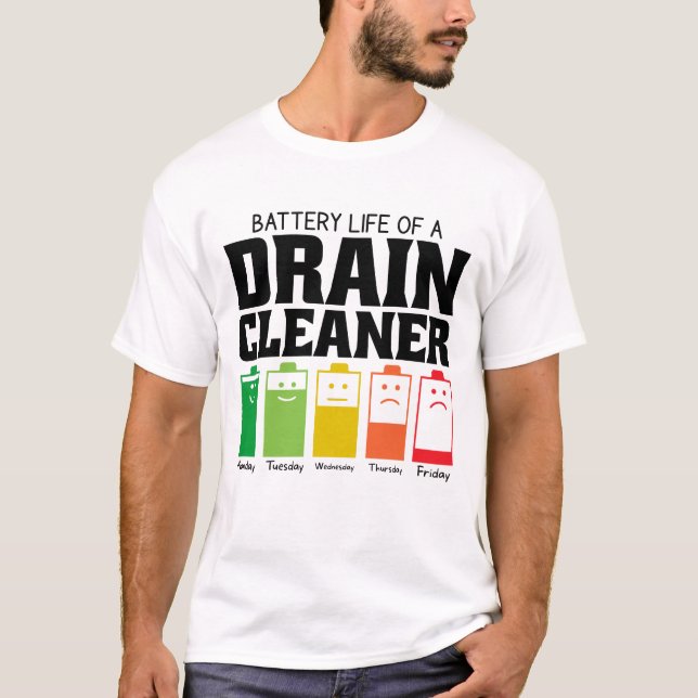 Akkubetriebsdauer eines Entwässerungsreinigers T-Shirt (Vorderseite)