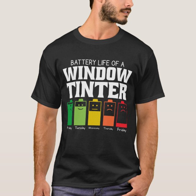 Akkubetriebsdauer eines Fensterschneiders T-Shirt (Vorderseite)