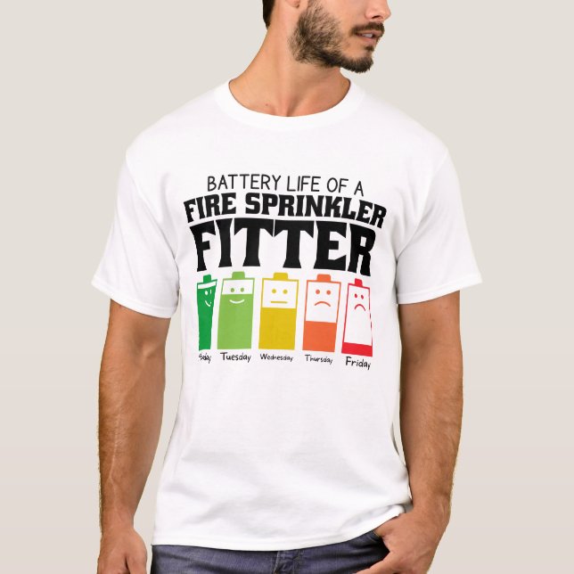 Akkubetriebsdauer eines Feuerlöschleitgerätes T-Shirt (Vorderseite)