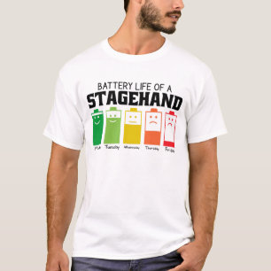 Akkubetriebsdauer eines Stagehands T-Shirt